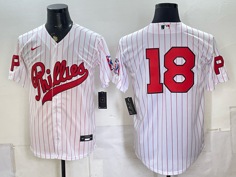 Men 2026 Philadelphia Phillies #18 white Game Nike MLB Jersey 080600->philadelphia phillies->MLB Jersey